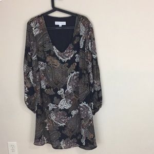 Emma & Michele Paisley Print V Neck Dress Plus Size 2X NWT